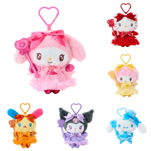 Sanrio Colourful Dress Plush Keychain